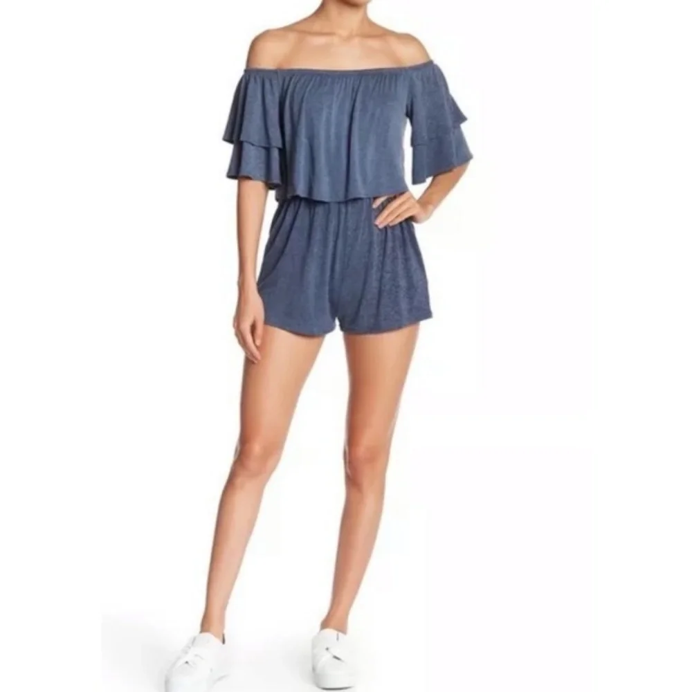 Soprano Off the Shoulder Jersey Romper - Picture 4 of 5